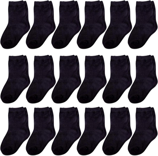 Duufin Toddler Socks 18 Pairs Crew Socks for Toddler Kids Unisex Boys Girls