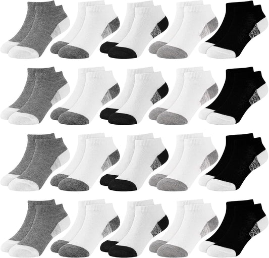20 Pairs Toddler Socks for Kids Boys Ankle Low Cut Sock 1-14 Years