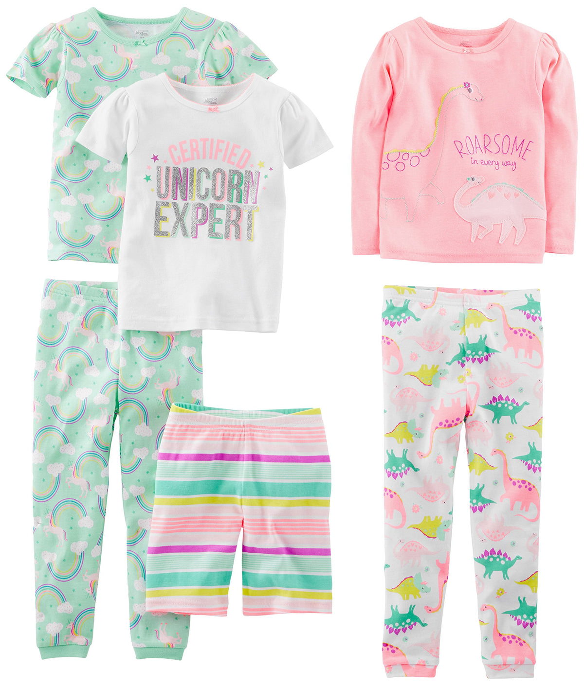 Simple Joys by Carter's Girls 6-piece Snug Fit Cotton Pajama Set