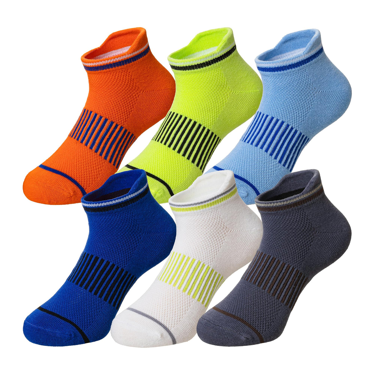 Eocom Kids Boys Ankle Socks Low Cut Athletic Cotton Sport Socks For Little Boys 6 Pairs