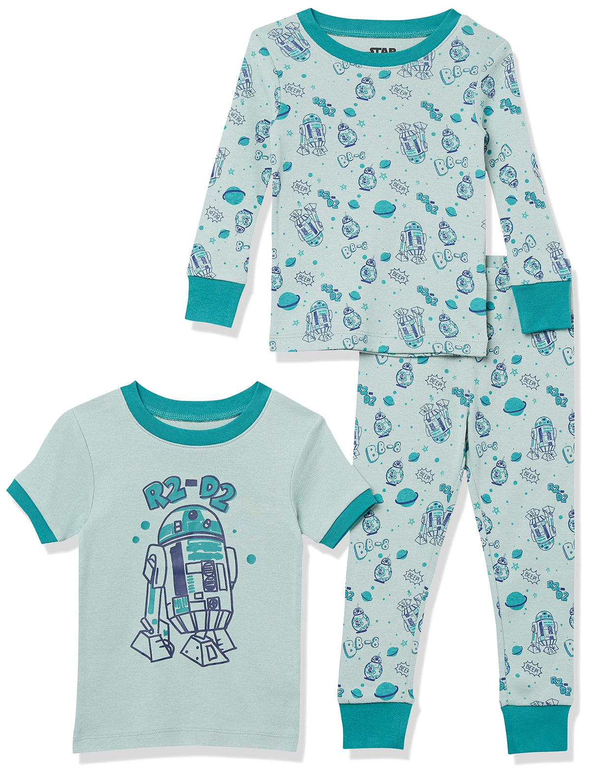 Amazon Essentials Disney | Marvel | Star Wars Boys and Toddlers' Snug-Fit Cotton Pajama Sleepwear Sets