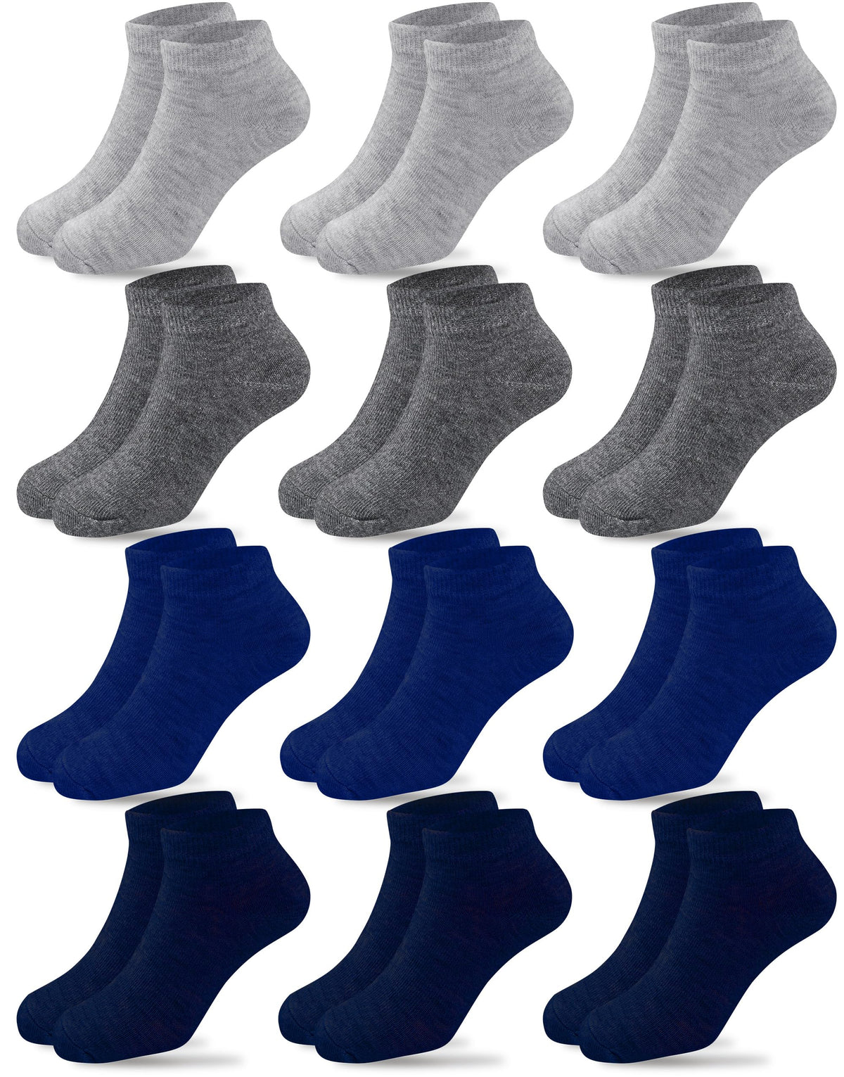 Duufin 12 Pairs Kids Socks Boys Girls Unisex Low Cut Ankle Socks for Kids