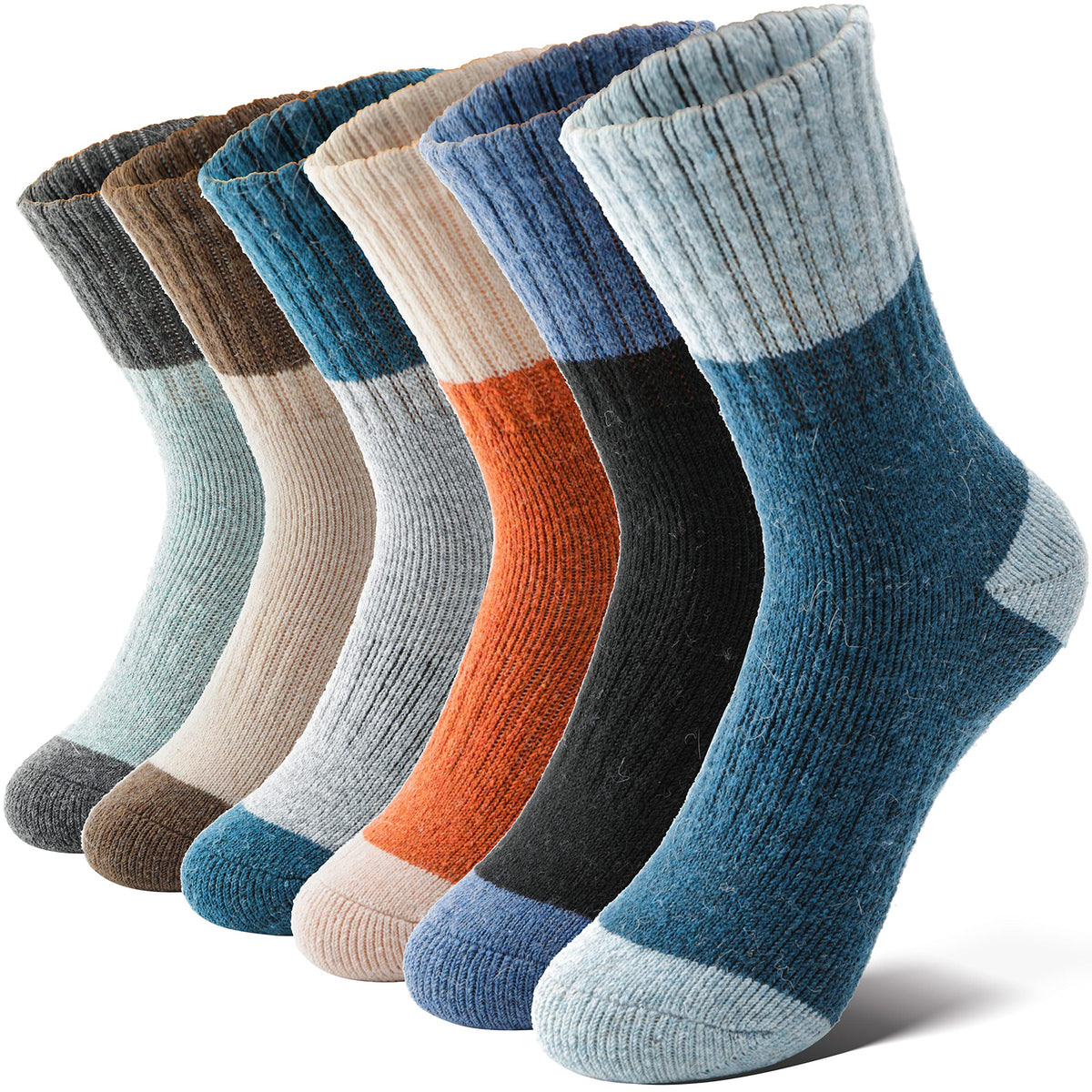 Anlisim Kids Merino Wool Hiking Socks for Boys Girls Toddlers, 6 Pairs