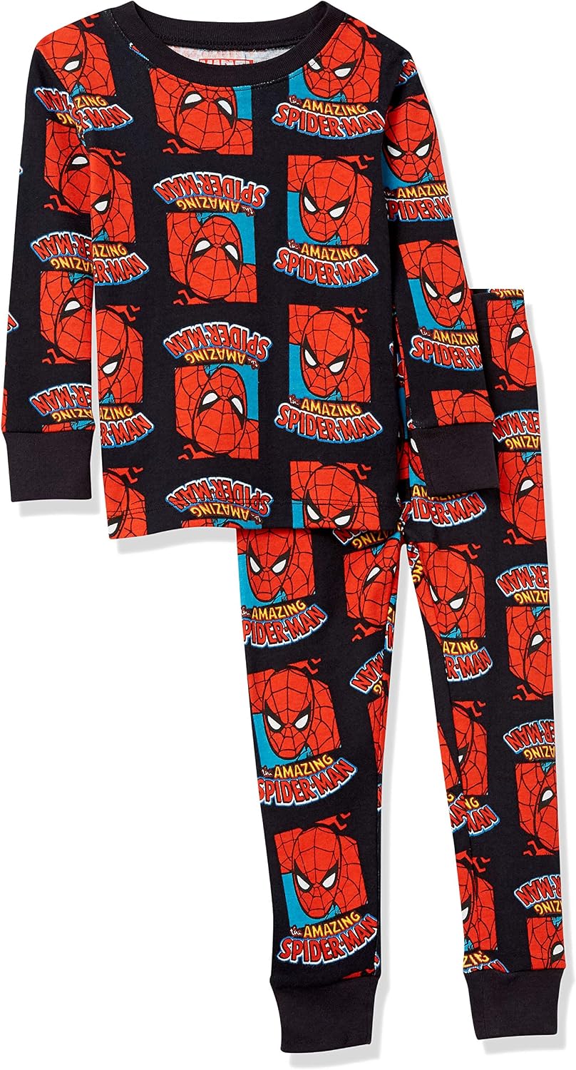 Amazon Essentials Disney | Marvel | Star Wars Boys and Toddlers' Snug-Fit Cotton Pajamas Sleepwear Sets for Toddler