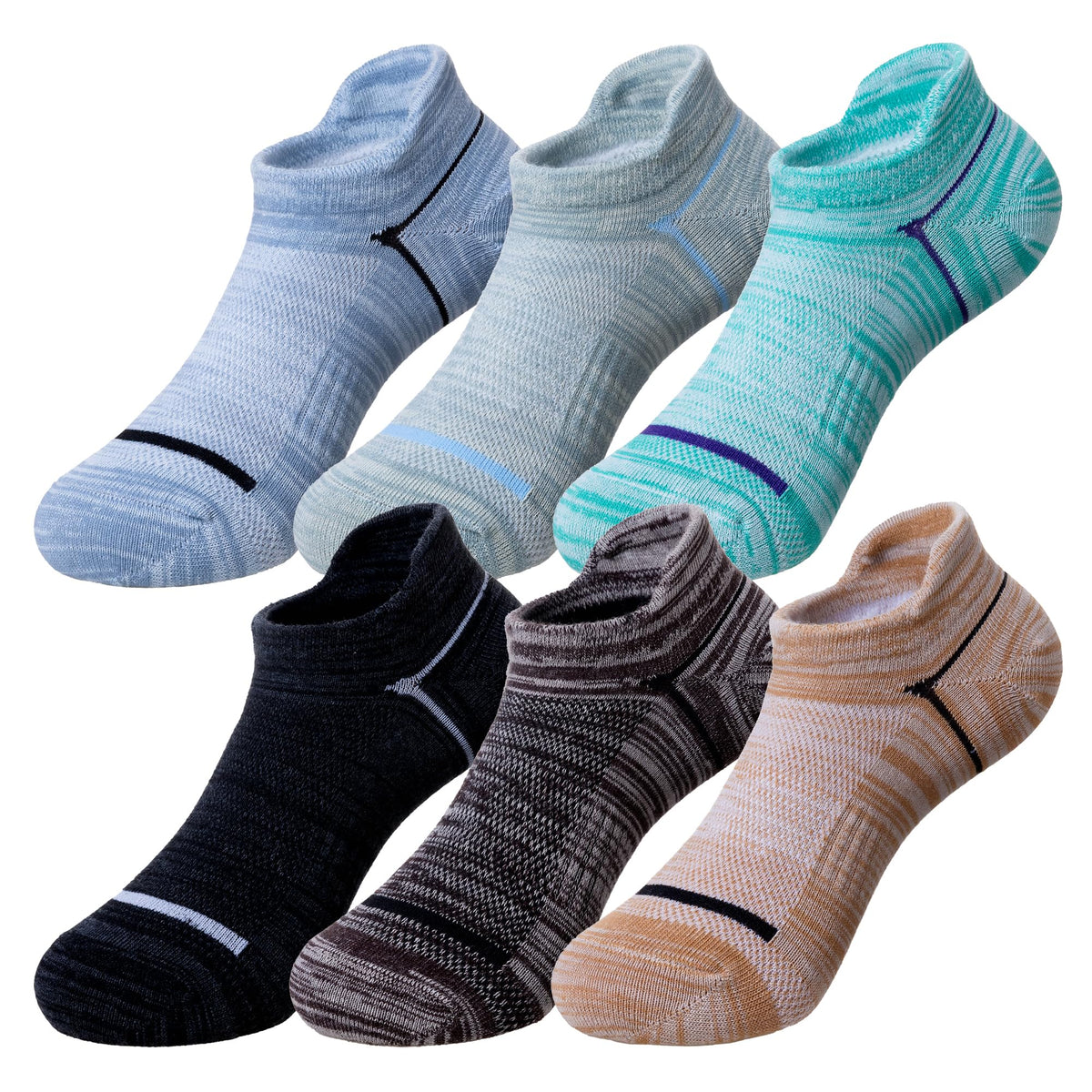 Eocom Kids Boys Ankle Socks Low Cut Athletic Cotton Sport Socks For Little Boys 6 Pairs