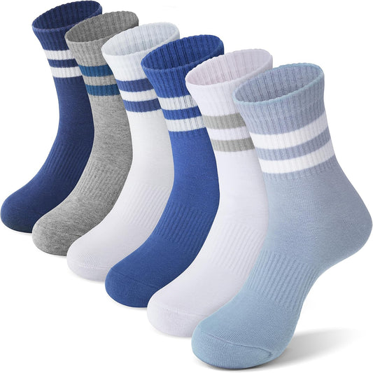 ANTSANG Kids School Athletic Sports Cotton Socks,Teen Girls Boys Crew Socks