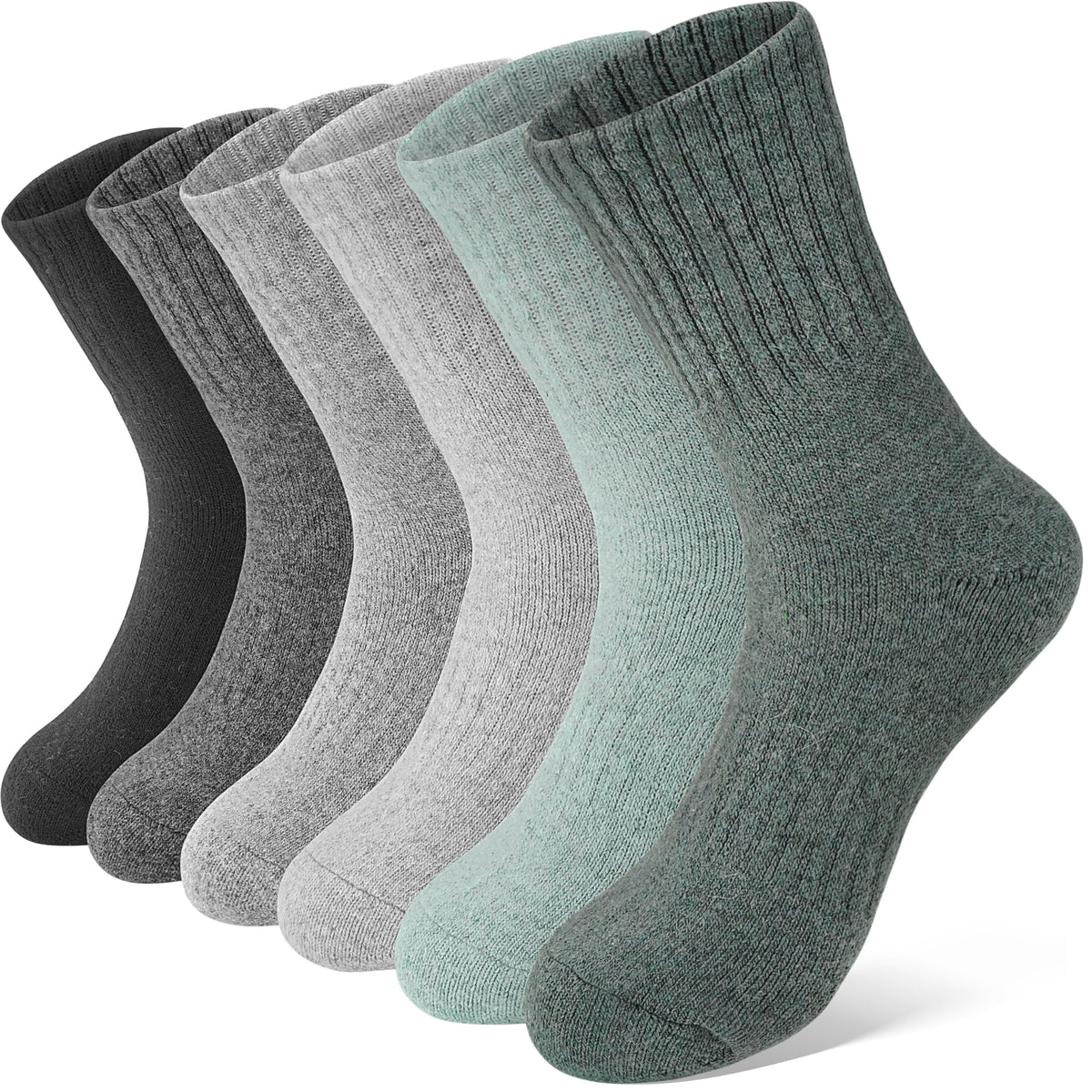 Anlisim Kids Merino Wool Hiking Socks for Boys Girls Toddlers, 6 Pairs