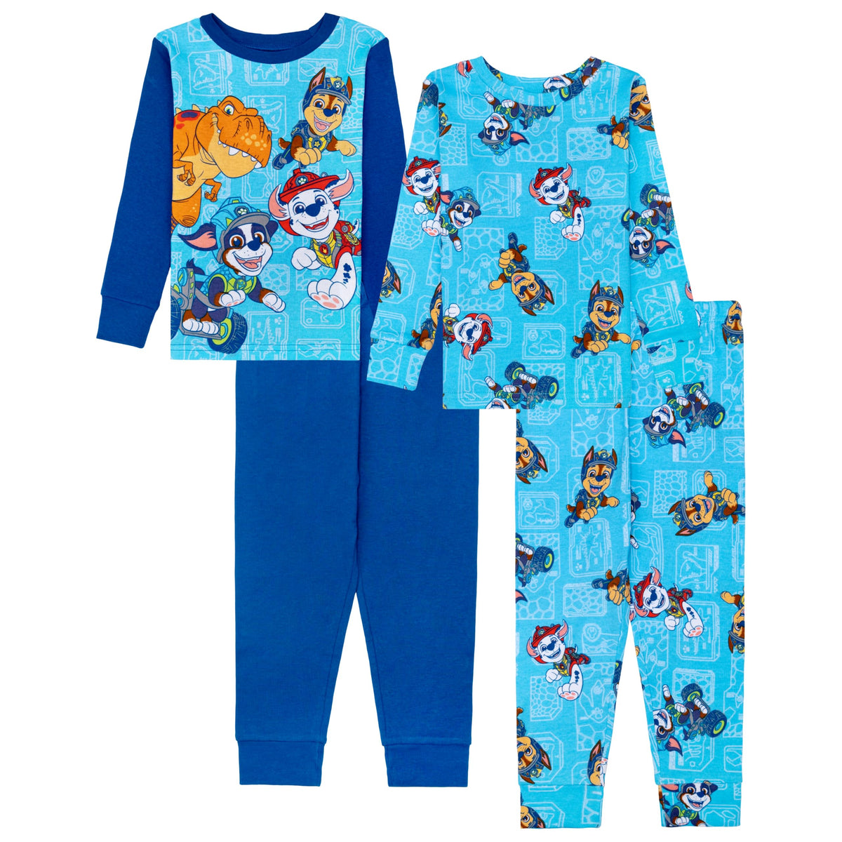 Nick Boys' 4-piece Snug-fit Matching Cotton Pajama Set, Soft & Cute for Kids