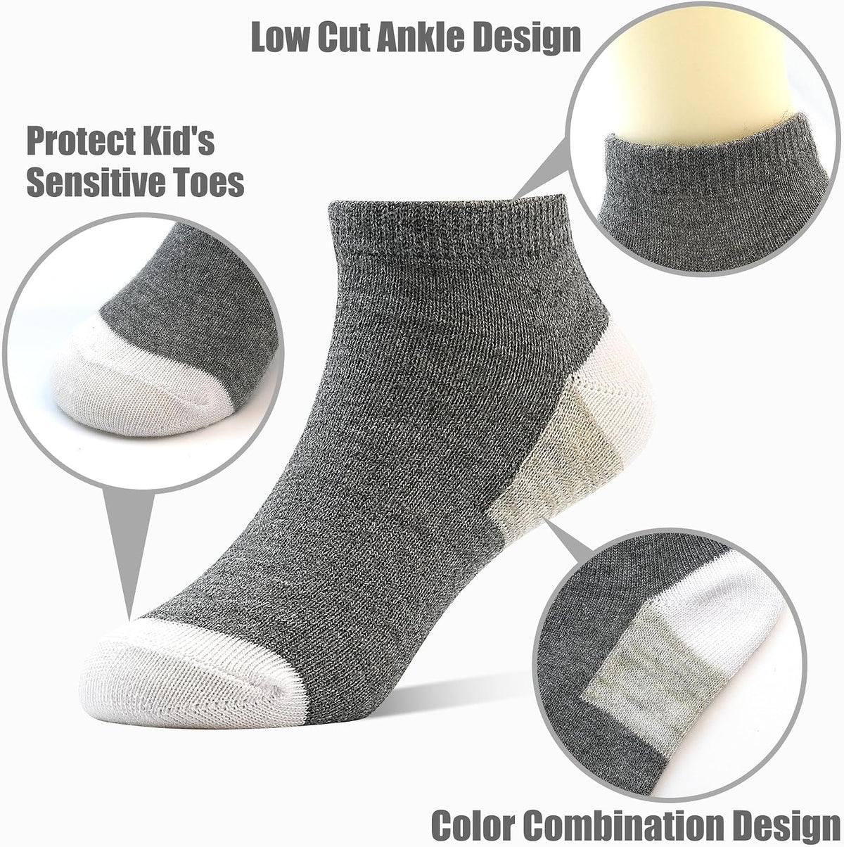 20 Pairs Toddler Socks for Kids Boys Ankle Low Cut Sock 1-14 Years