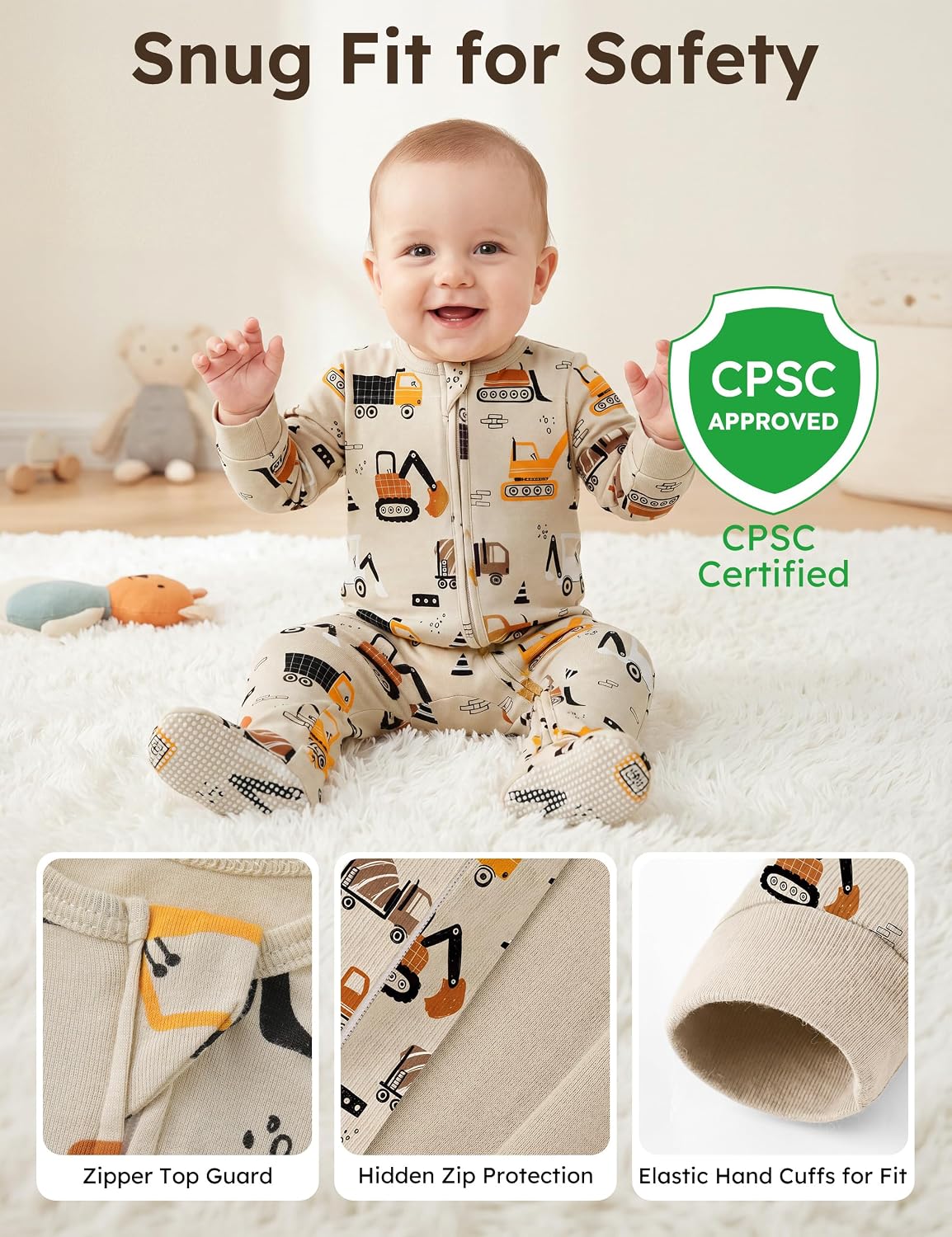 Yoofoss Toddler Pajamas 100% Organic Cotton Baby Sleepers for Boy Girl