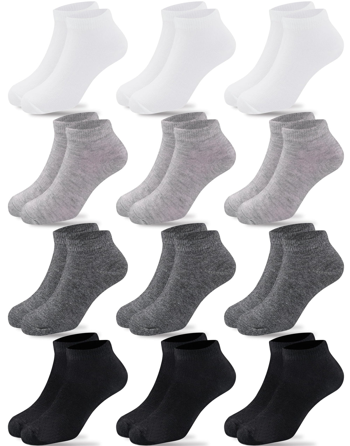 Duufin 12 Pairs Kids Socks Boys Girls Unisex Low Cut Ankle Socks for Kids