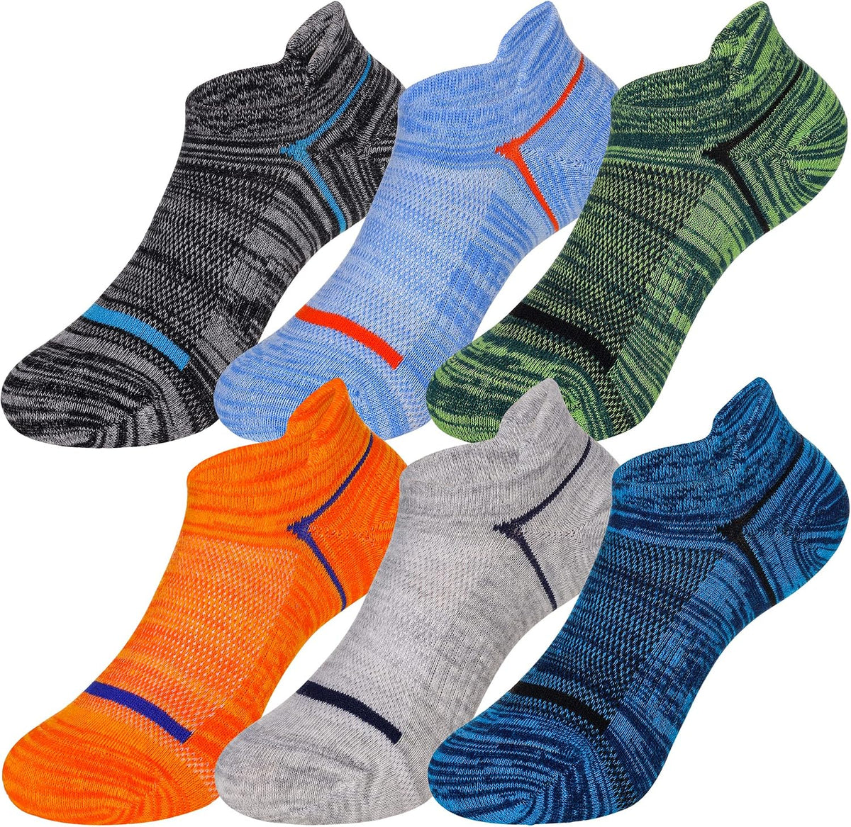 Eocom Kids Boys Ankle Socks Low Cut Athletic Cotton Sport Socks For Little Boys 6 Pairs