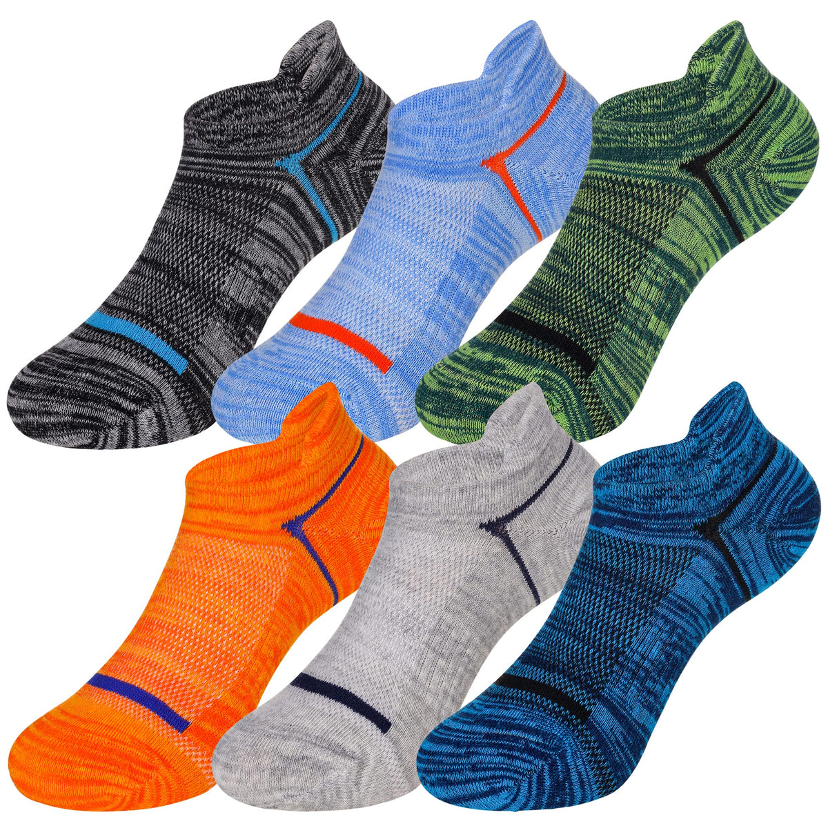 Eocom Kids Boys Ankle Socks Low Cut Athletic Cotton Sport Socks For Little Boys 6 Pairs