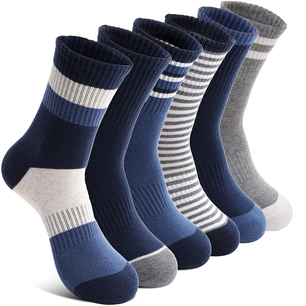 Welwoos 6 Pairs Kids Boys Girls Socks Athletic Basketball Youth Sport Crew Cotton Breathable Soft Socks