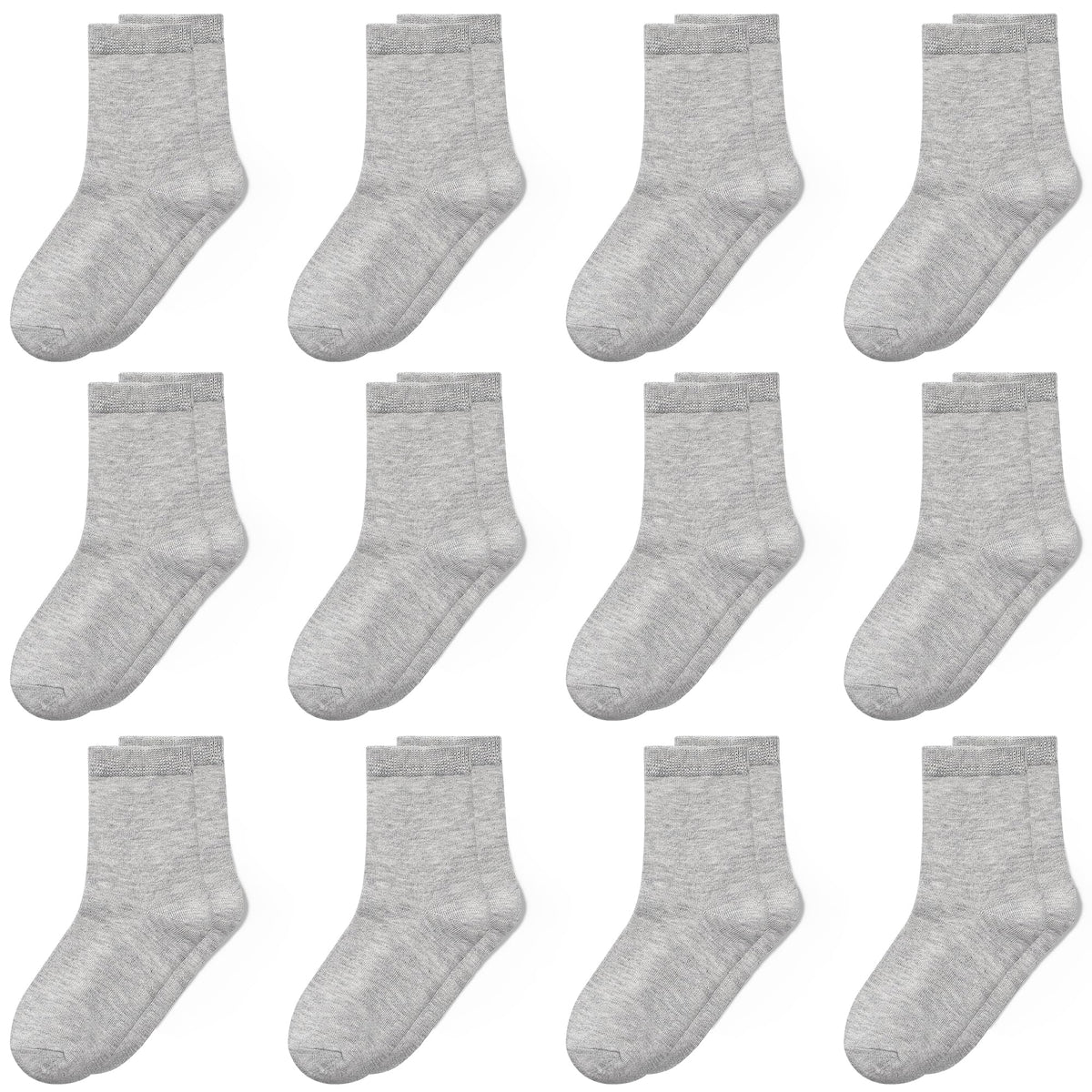 GENTABY Kids Socks 12 Pairs Boys Girls Athletic Crew Socks for Ages 1-13