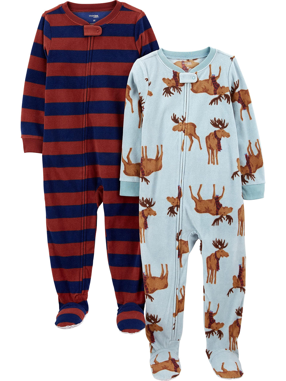 Simple Joys by Carter's Unisex Child Holiday Loose-fit Flame Resistant Fleece Footed Pajamas