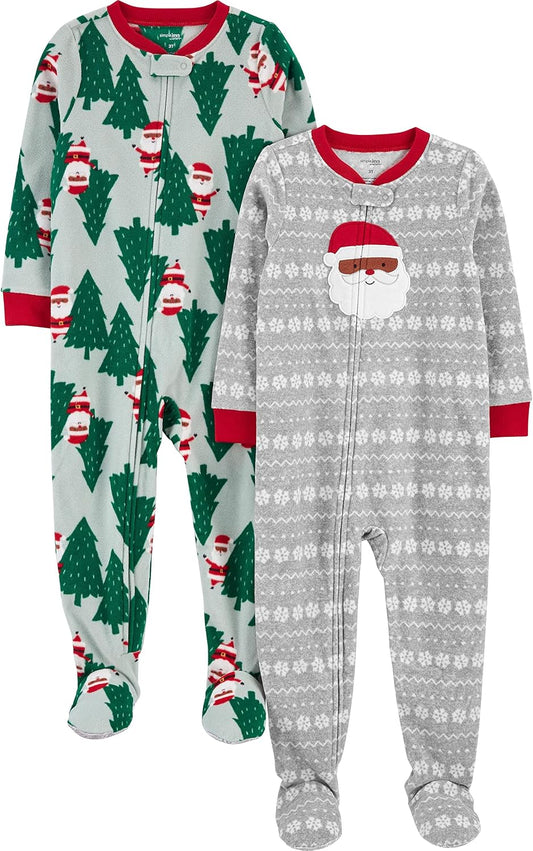 Simple Joys by Carter's Unisex Child Holiday Loose-fit Flame Resistant Fleece Footed Pajamas