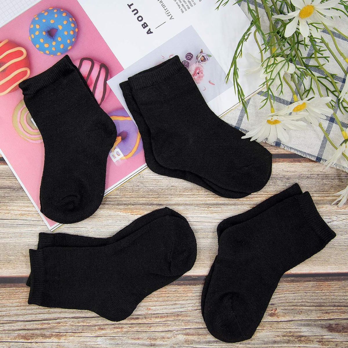 Duufin Toddler Socks 18 Pairs Crew Socks for Toddler Kids Unisex Boys Girls