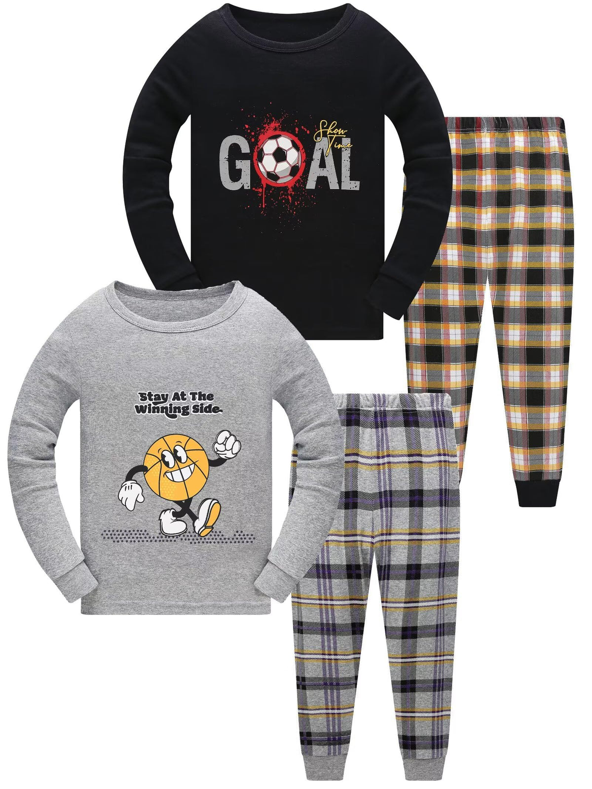 Boys Pajamas 4-Piece Pyjama Set for Kids Boys Clothes 3-12 Years PJs