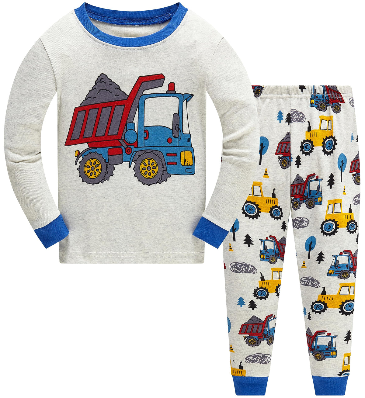 Popshion Little Boys Pajamas Sets Glow in Dark Dinosaur 100% Cotton 2 Piece Toddler Clothes Kids Pjs Sleepwear Size 2-10T