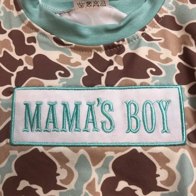 Kids Boy Winter Outfit Mama's Boy Outfit Green Camo Clothing Set Hunting Clothes BLP1336