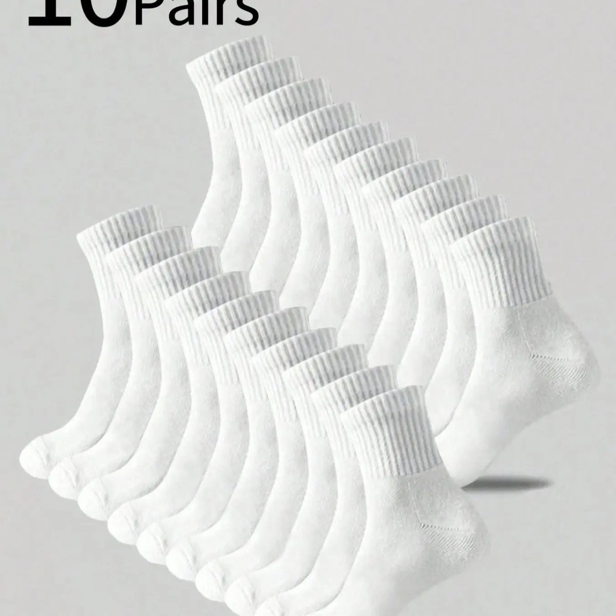 10 Pairs Kids Children Casual Crew Socks, Medium-Length, Sweat-Wicking Anti-Odor, Daily Outdoor Sports, School-Ready, All Seasons