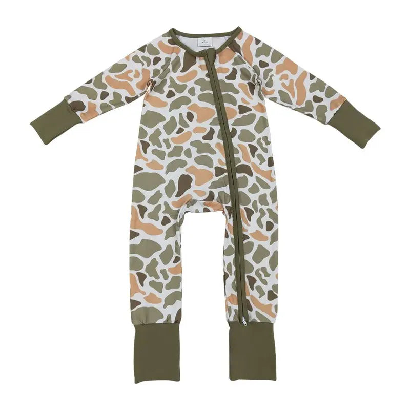 Toddler Boys' 2-Piece Camouflage Sleepwear - Long Sleeve Crew Neck Pyjama Set, Soft Cotton Blend, Hunting Season Outfit, Cozy - Sizes 3-6m, 6-12m, 2t, 3t, Two-Pieces