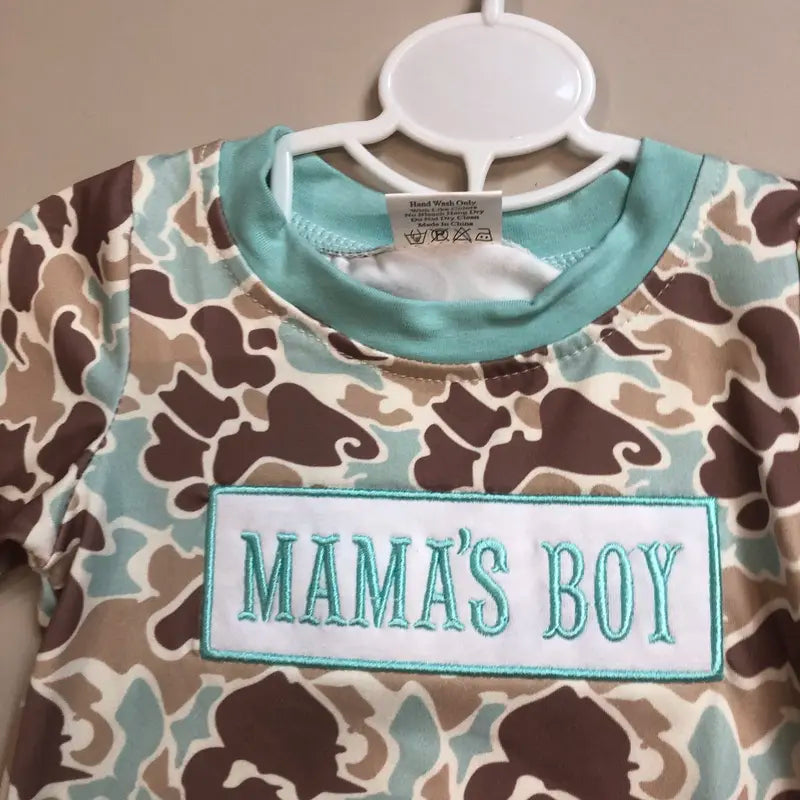Kids Boy Winter Outfit Mama's Boy Outfit Green Camo Clothing Set Hunting Clothes BLP1336